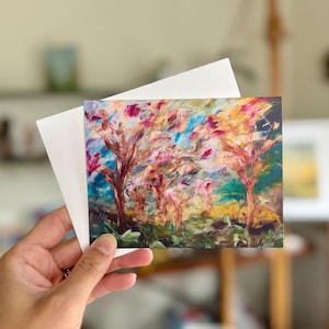 Coffret de cartes de voeux printanières colorées | Cartes d'art à encadrer | Cartes de Pâques | Cartes de remerciement Cartes de correspondance d'anniversaire peintes à la main