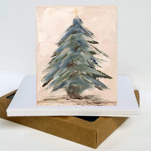 Boxed Christmas Card Set Christmas Tree Holiday Card Hand Painted Fine Art Greeting Cards Unique Christmas Gift