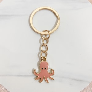 Gold Octopus keychain, gift for her, gift for him