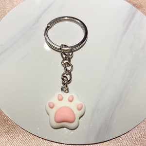 Cat paw keychain, Kitty keychain, couple keychains