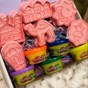 Kids EID gift box Ramadan gift play doh stamp cookie cutter Muslim holiday eid craft Allah Islamic Ramadan decoration kids craft kit present