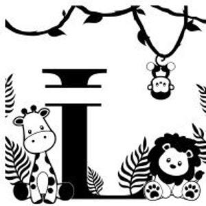 Alphabet monogrammes Jungle Lettre L - Fichier de découpe SVG