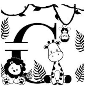 Alphabet monogrammes Jungle Lettre C - Fichier de découpe SVG