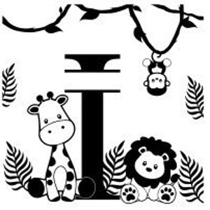 Alphabet monogrammes Jungle Lettre I - Fichier de découpe SVG