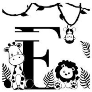 Alphabet monogrammes Jungle Lettre E - Fichier de découpe SVG