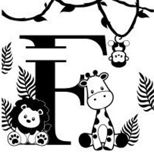 Alphabet monogrammes Jungle Lettre F - Fichier de découpe SVG