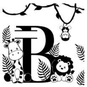Alphabet monogrammes Jungle Lettre B - Fichier de découpe SVG