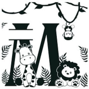 Alphabet monogrammes Jungle Lettre M - Fichier de découpe SVG