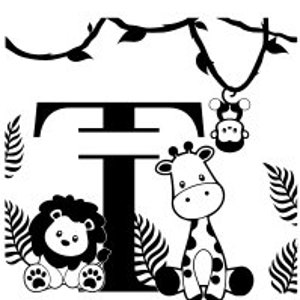 Alphabet monogrammes Jungle Lettre T - Fichier de découpe SVG