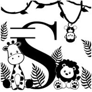 Alphabet monogrammes Jungle Lettre S - Fichier de découpe SVG