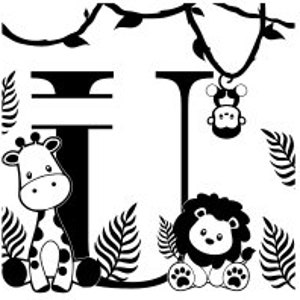 Alphabet monogrammes Jungle Lettre U - Fichier de découpe SVG
