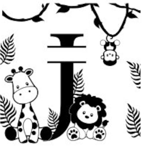 Alphabet monogrammes Jungle Lettre J - Fichier de découpe SVG