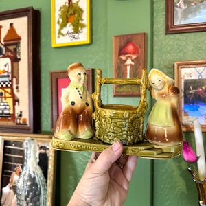 Shawnee Dutch boy & girl wishing well planter