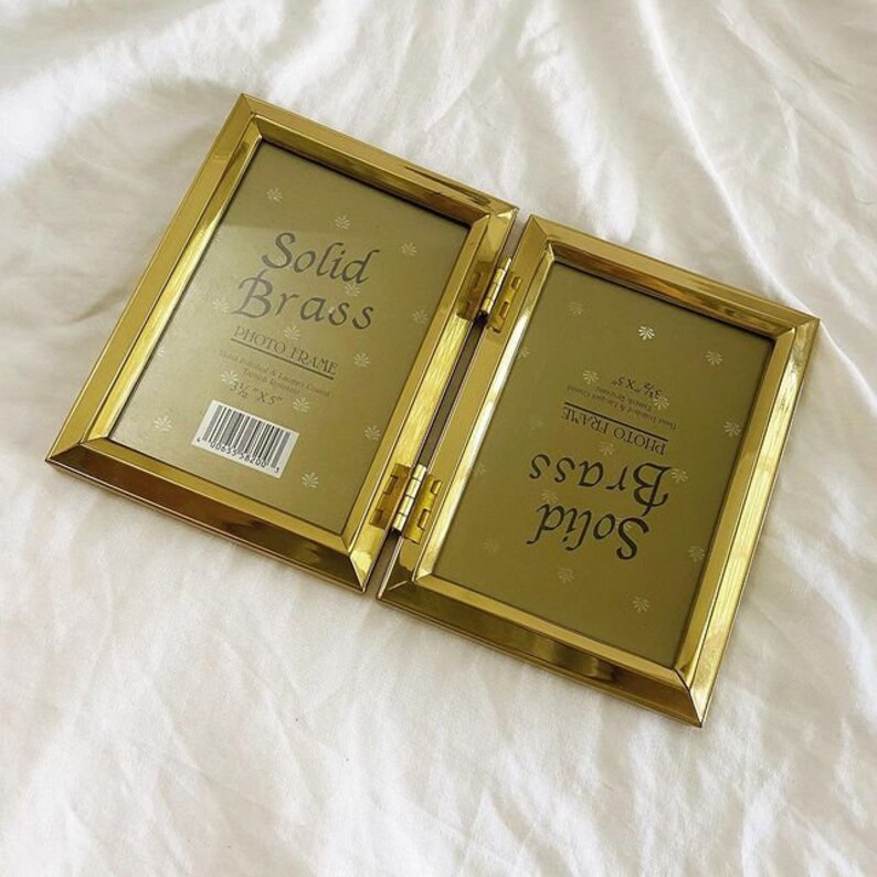 Vintage solid brass double frames Etsy