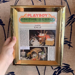 1970s Playboy "On the Scene" magazine advertisement In Gold Photo Frame 8 By 10