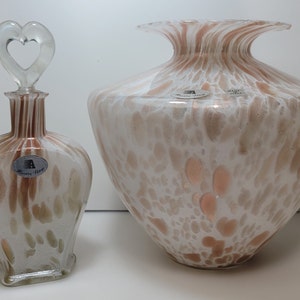 Vintage Murano Maestri Vetrai Vase & Cordial Flasche Set