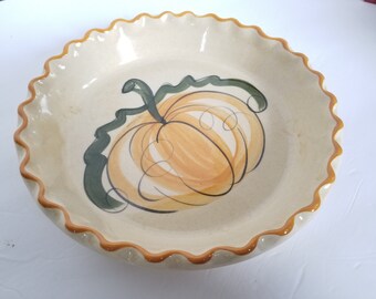 Small Fall Pumpkin Pie Plate Ceramic Bisque Ready to Paint 