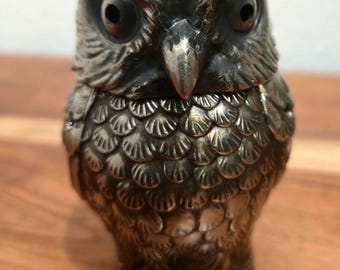 Vintage Metal Owl Incense Burner. Made in Japan in the 50s