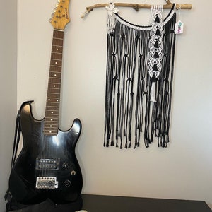 Macramé wall hanging . Tapestry. Decoart macrame. Black and white. Boho. Eclectic . Elegant
