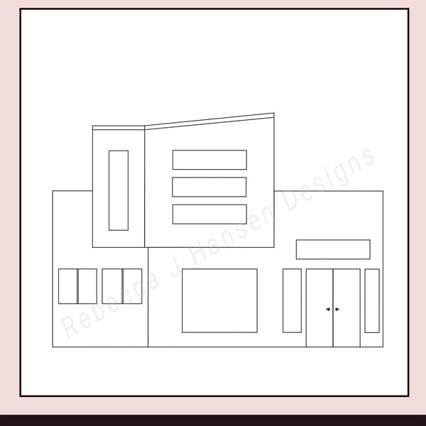 Contemporary House Coloring Page
