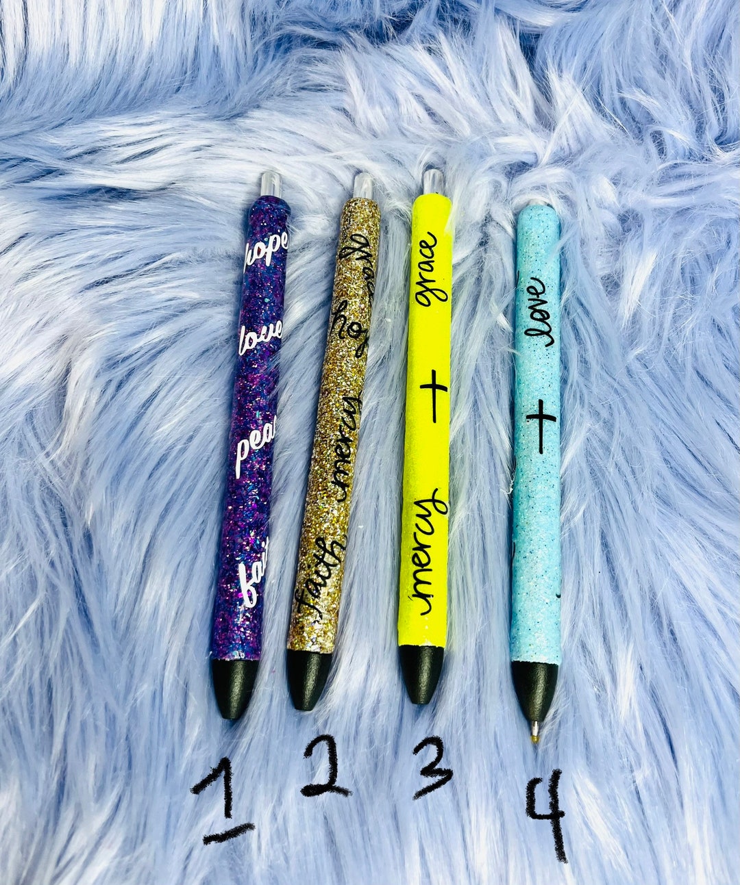Customized Gel Pens Glitter Pens Glitter Faith Pen Mom Etsy