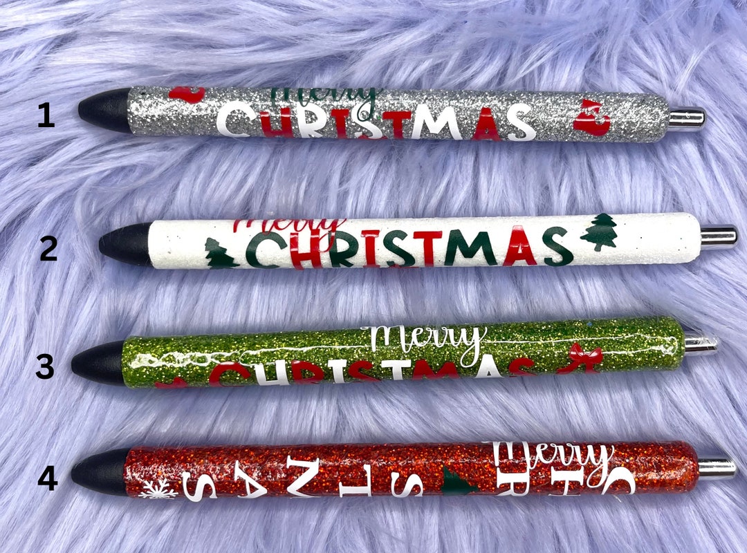 Christmas Glitter Pens Refillable Gel Pens Glitter Gel Pen Etsy