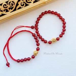 Gemstone Lotus Flower Charm Bracelet, Healing Gemstone Bead Bracelet, Carnelian Yoga Meditation Bracelet, Good Luck Bracelet, Gift For Her