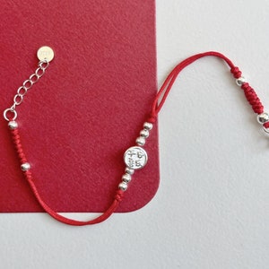 Red String Bracelet/ Anklet, Red Bracelet w. Sterling Silver Good Fortune Charm平安喜乐, Lucky Protection Bracelet, Kids Bracelet, Birthday Gift