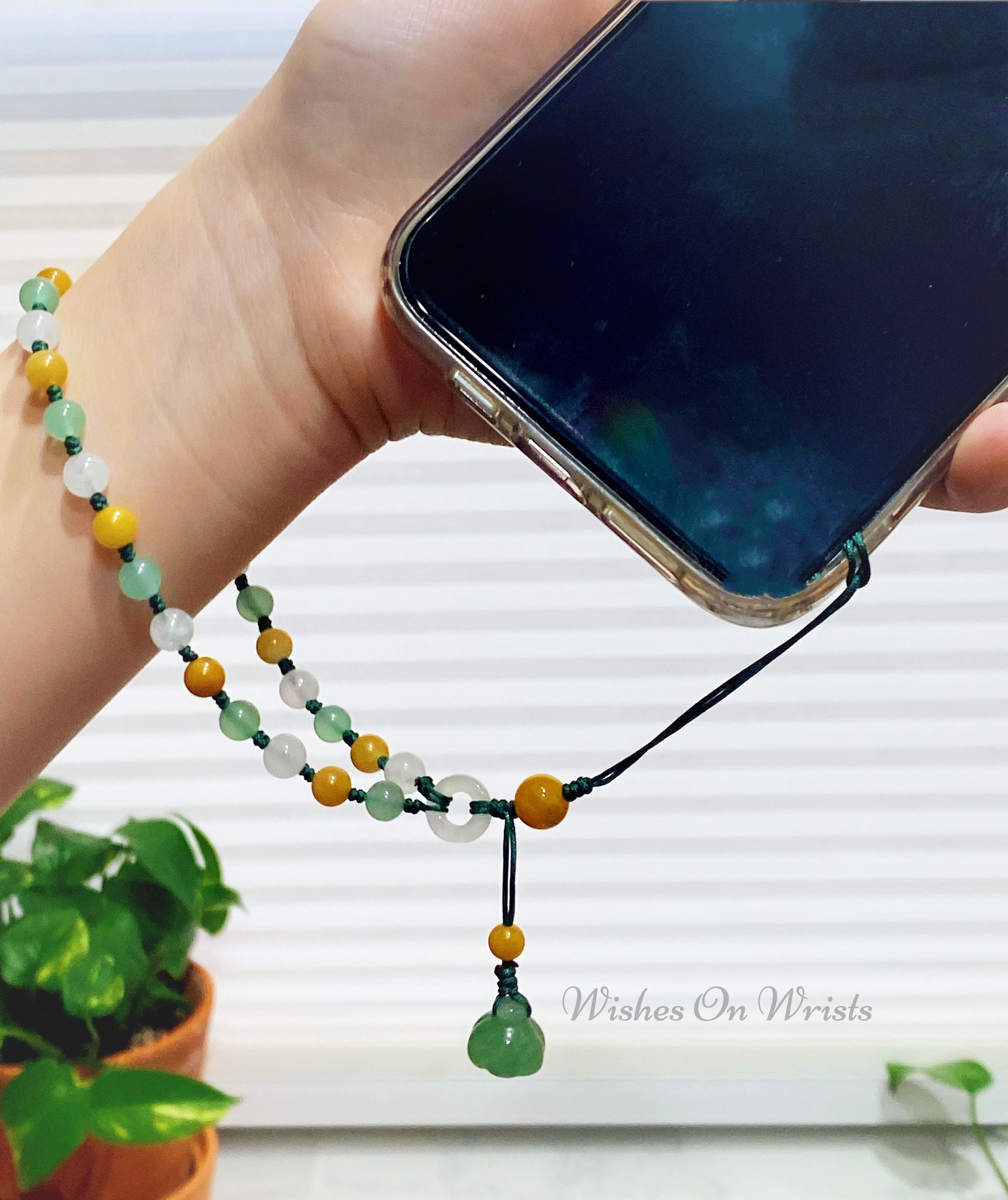 STRING TING/Jade Lotus Wristlet Phone Strap ハート STRING TING/Jade Lotus Wristlet Phone Strap ハート String