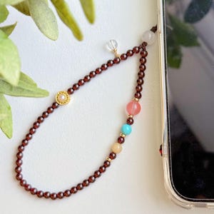 Cordino Da Polso Con Perline Per Telefono - Antismarrimento - Cinturino Da Polso E Portachiavi 2 In 1 - Accessorio Donna Elegante - 2