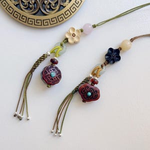 Phone Charm, Wood Carving Fortune Charm Phone Chain, Vintage Phone Case Charm, Jade Peace Buckle Phone Lanyard, Bag Charm, Lucky Phone Charm