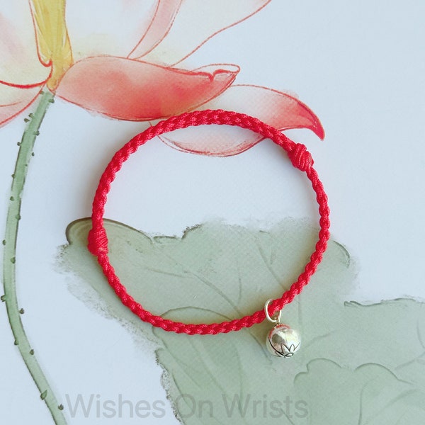Red String Armband, S925 Silber Jingle Bell Armband, rotes Armband für Schutz, rotes Glückswunscharmband, Kinderarmband, Geburtstagsgeschenk