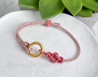 Red String Bracelet, Chinese Knot Bracelet, Gold Plated Circle Peace Buckle Charm, Protection Lucky Blessing Bracelet, Friendship Bracelet