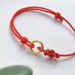Red String Bracelet, Chinese Knot Bracelet, Gold Plated Circle Peace ...