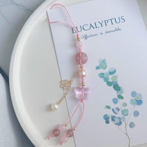 Phone Charm | Gemstone Phone Chain | Bookmark | Crystal Peace Buckle Phone Strap | Cellphone Accessory | Cell Phone Strap | Phone Grip