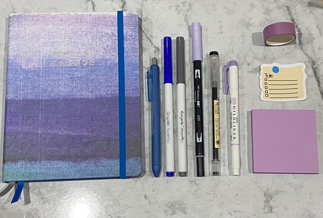 Mini Bullet Journal Kit Purple Etsy
