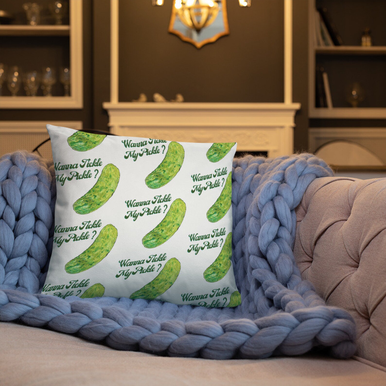 Tickle My Pickle pillow Funny Pillow IDGAF Funny Pillow Etsy