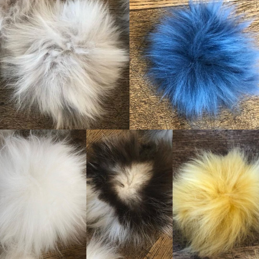 New Real Sheepskin Fluffy Pom Pom Keyrings. Handmade at Etsy.de