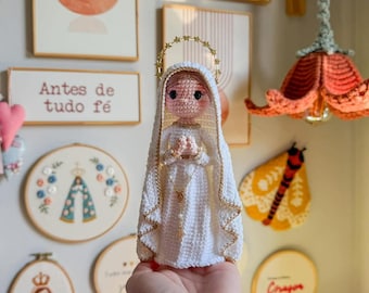 Handmade Virgin Mary Crochet Doll: Catholic Amigurumi Blessed Mother