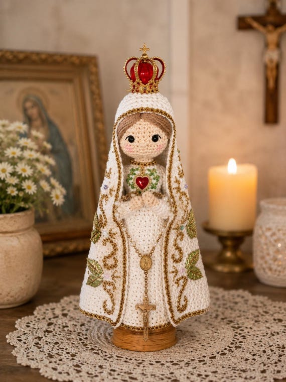 Crochet Virgin Mary Doll, Catholic Amigurumi, Our Lady Doll