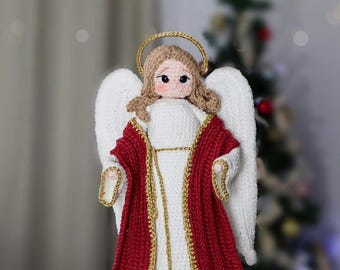 Crochet Christmas Angel Doll: Handmade Amigurumi Plush, Religious Decor