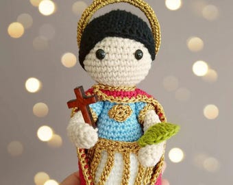 Handmade Crochet Saint Doll: Catholic Amigurumi Plush Toy