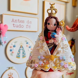 Handmade Virgin Mary and Baby Jesus Crochet Doll: Catholic Amigurumi Plush