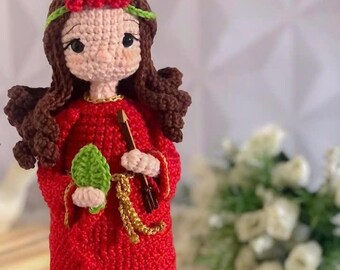 Handmade Crochet Saint Doll: Catholic Plush Amigurumi Gift