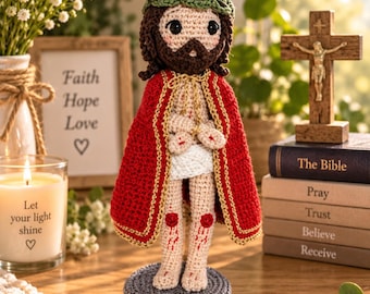 Personalized Crochet Jesus Doll, Handmade Catholic Amigurumi, Custom Religious Gift, Prayer Doll, Easter Baptism First Communion Keepsake
