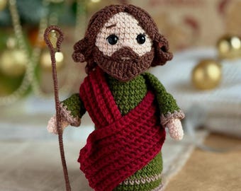 Crochet Jesus Doll – Handmade Amigurumi Religious Gift
