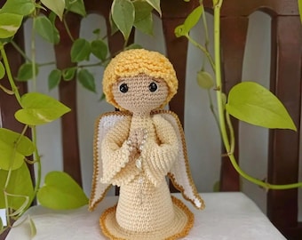 Crochet Angel Doll: Handmade Amigurumi Guardian Angel - Baptism Gift
