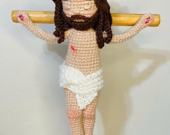 Crochet Crucifix Doll: Handmade Amigurumi Jesus - Christian Easter Decor