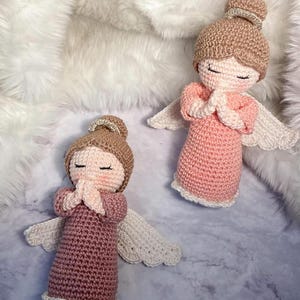 Handmade Crochet Angel Dolls, Personal Amigurumi Prayer Doll Baby Baptism,First Communion,Christmas Gift,Nursery Decor,Custom Plush Keepsake