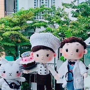 Handmade Crochet Doctor Doll: Personalized Amigurumi Gift for Graduation
